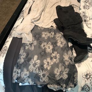 Skirt, black sheer over bottom layer